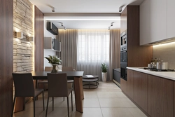Modern kitchen design beige brown