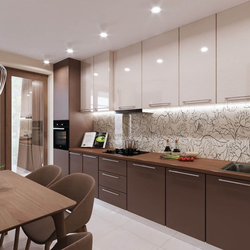 Modern kitchen design beige brown
