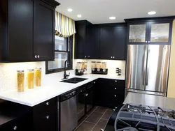 Small Black And White Kitchen Design Photo