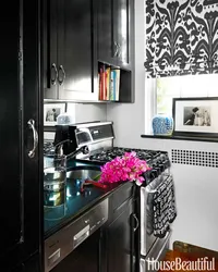 Small Black And White Kitchen Design Photo
