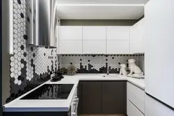 Дизайн маленькой черно белой кухни фото
