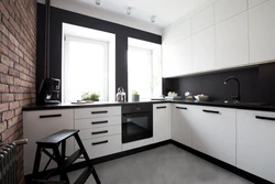 Small Black And White Kitchen Design Photo