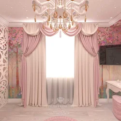 Розовые шторы в спальню фото в интерьере