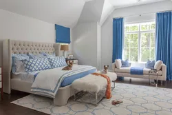 Bedroom White With Blue Photo