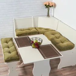 Corner sofa in the kitchen with a sleeping place in the interior