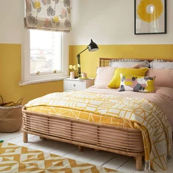 Желтая спальня интерьер