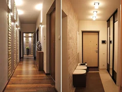 Hallway In A Modern Style In A Narrow Corridor Design Wallpaper