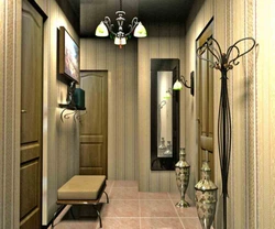Hallway in a modern style in a narrow corridor design wallpaper