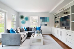 Gray-Blue Living Room Interior