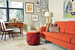 Orange Color In The Living Room Interior Color Combination