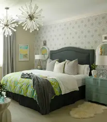 Gray color goes with what colors in the bedroom interior
