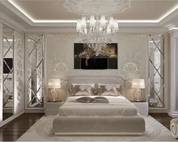 Зеркало в интерьере спальни в современном стиле