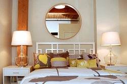 Mirror in the bedroom interior in a modern style