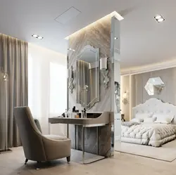 Mirror In The Bedroom Interior In A Modern Style