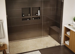 Bathroom design with tile shower tray