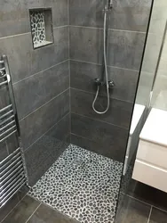 Bathroom design with tile shower tray