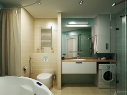Photo of a modern bathtub with a window