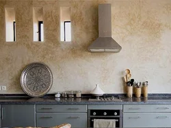 DIY photo of decorative plaster in the kitchen