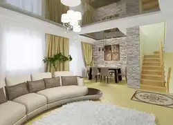 Дизайн гостиной в доме фото бюджетный вариант