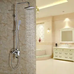 Bathroom with rain shower photo