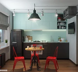 Kitchen 6 sq m in loft style photo