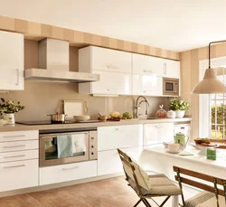 Kitchen interior in beige tones