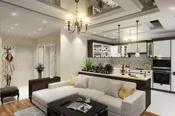 Kitchen Design Combined With Living Room House Photo