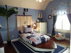 Interior of a small bedroom for a boy
