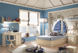 Interior of a small bedroom for a boy