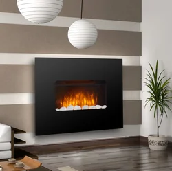 Electric fireplace design in the living room photo