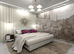 Дызайн спальні ў сучасным стылі фота з фоташпалеры