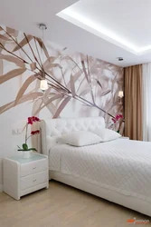 Bedroom design in a modern style photo with photo wallpaper