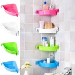 Plastic shelves in the bathroom photo