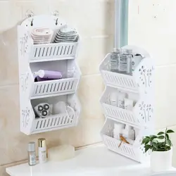 Plastic Shelves In The Bathroom Photo
