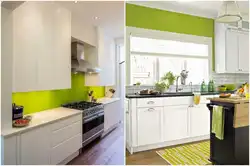 What colors goes with pistachio in the kitchen interior