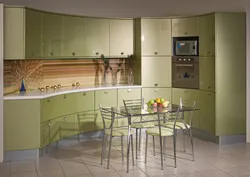 What colors goes with pistachio in the kitchen interior