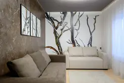 Wall Design In The Living Room Decorative Plaster