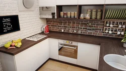 Kitchens without upper cabinets with pencil case and refrigerator photo