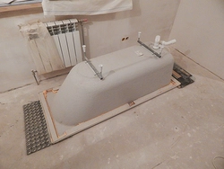 Acrylic bathtub installation photo