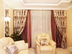 Double curtains in the living room photo