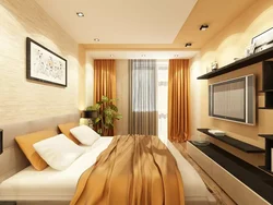 Long Bedroom With Balcony Design