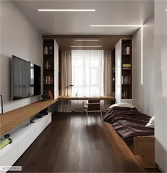 Long bedroom with balcony design