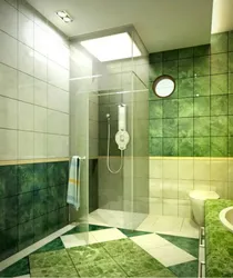 Bath Tiles Green And White Photo