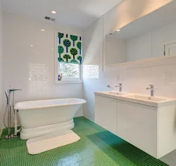 Ванна плитка зеленый и белый фото