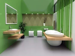 Bath Tiles Green And White Photo