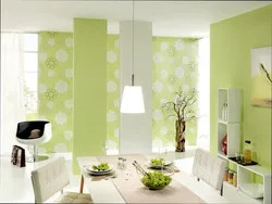 Kitchen living room wallpaper on the walls photo