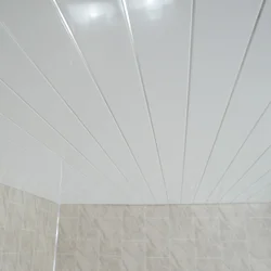 Пластиковый потолок у ванну дизайн фото