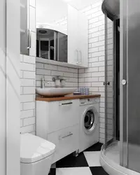 Bathroom design 3m2 without toilet with washing machine