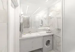 Bathroom design 3m2 without toilet with washing machine