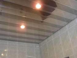 All photos of the slatted ceiling for the bathroom